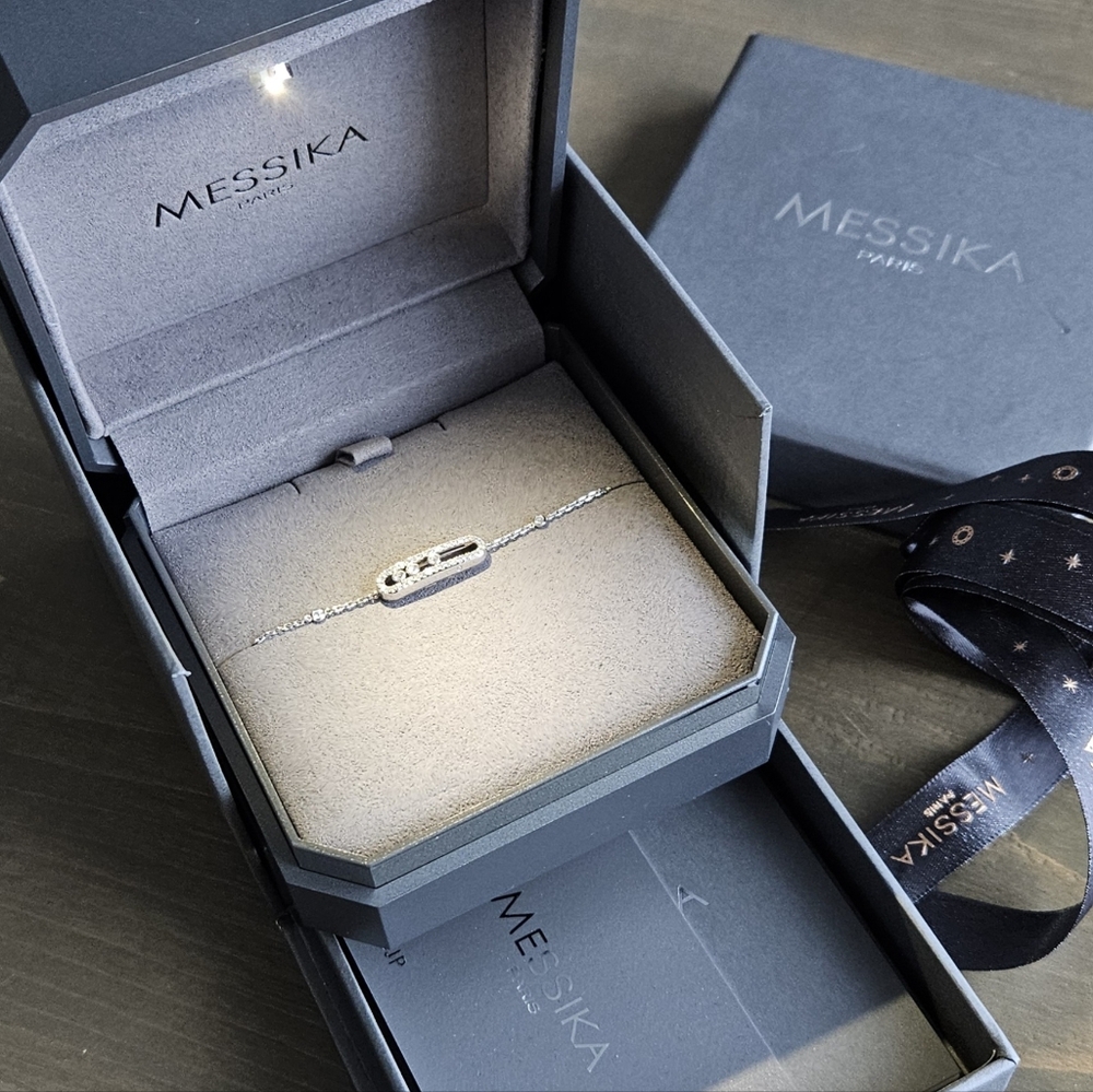Messika Baby Move white gold and diamond pavé bracelet
